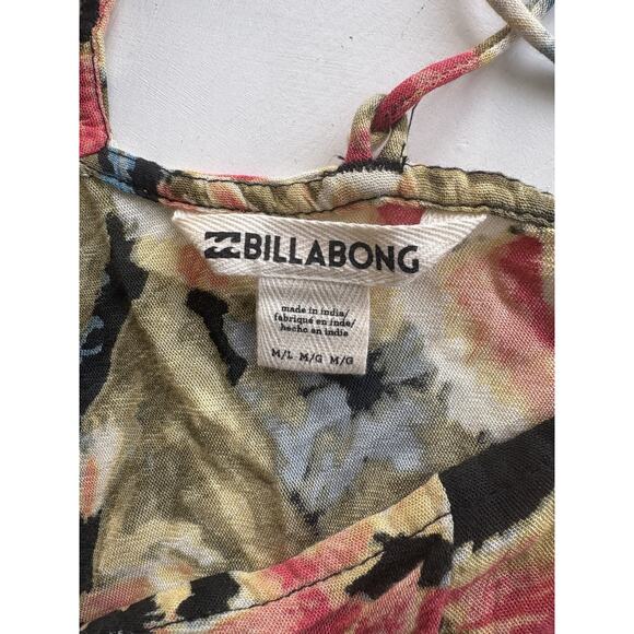 Billabong Cardigan Beach Cover Women Medium Floral 3/4 Sleeve Top - Picture 2 of 5